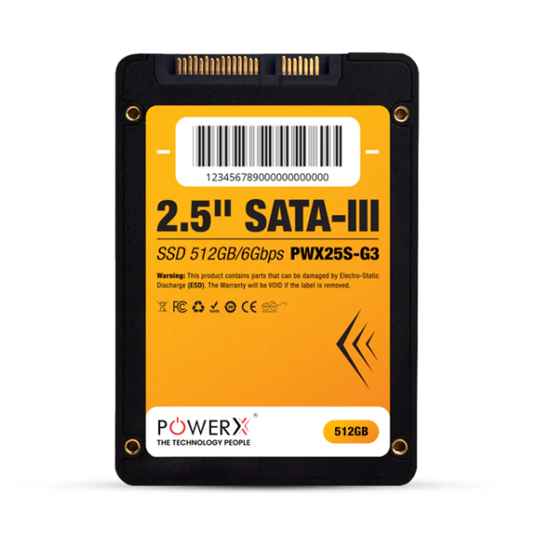 PowerX 2.5" SATA 3.0 SSD 512GB - 550MB/s Read, 490MB/s Write, 3D NAND TLC, High-Speed Storage Upgrade for PC & Laptop